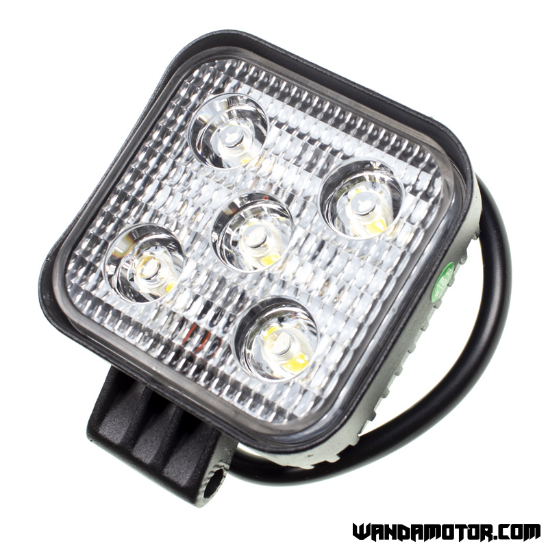 Headlight additional LED 85 x 85 mm black