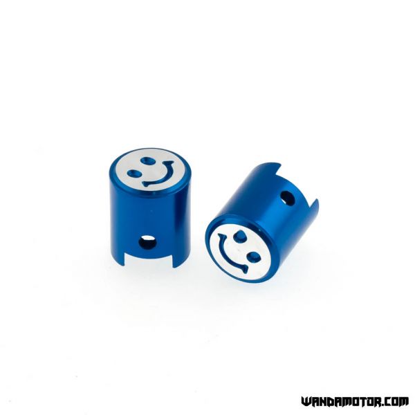 Valve cap pair Smile blue