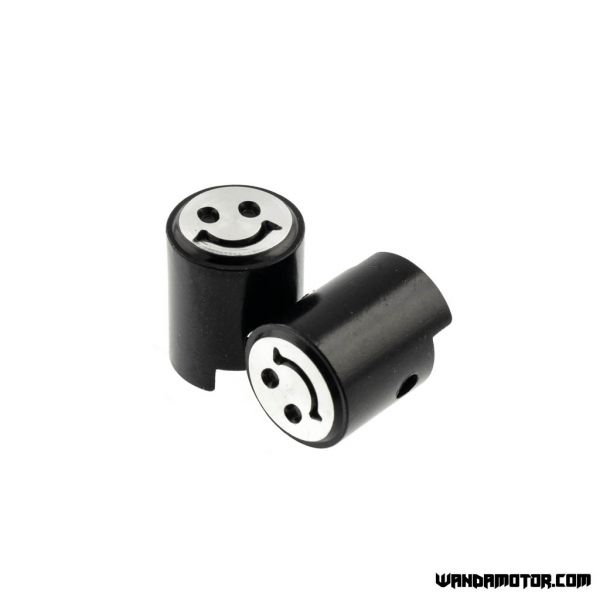 Valve cap pair Smile black